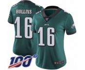 Women's Philadelphia Eagles #16 Mack Hollins Midnight Green Team Color Vapor Untouchable Limited Player 100th Season Football Jersey