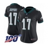 Women's Philadelphia Eagles #17 Alshon Jeffery Black Alternate Vapor Untouchable Limited Player 100th Season Football Jersey