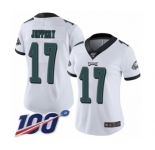 Women's Philadelphia Eagles #17 Alshon Jeffery White Vapor Untouchable Limited Player 100th Season Football Jersey