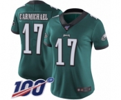 Women's Philadelphia Eagles #17 Harold Carmichael Midnight Green Team Color Vapor Untouchable Limited Player 100th Season Football Jersey