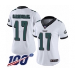 Women's Philadelphia Eagles #17 Harold Carmichael White Vapor Untouchable Limited Player 100th Season Football Jersey