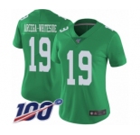 Women's Philadelphia Eagles #19 JJ Arcega-Whiteside Limited Green Rush Vapor Untouchable 100th Season Football Jersey