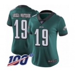 Women's Philadelphia Eagles #19 JJ Arcega-Whiteside Midnight Green Team Color Vapor Untouchable Limited Player 100th Season Football Jersey
