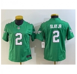 Women's Philadelphia Eagles #2 Darius Slay JR Green 2023 F.U.S.E. Football Stitched Jersey