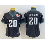 Women's Philadelphia Eagles #20 Brian Dawkins Black 2025 Super Bowl LIX Patch Vapor Untouchable Limited Stitched Football Jersey