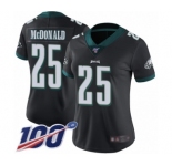 Women's Philadelphia Eagles #25 Tommy McDonald Black Alternate Vapor Untouchable Limited Player 100th Season Football Jersey