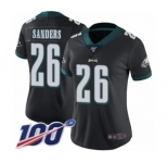Women's Philadelphia Eagles #26 Miles Sanders Black Alternate Vapor Untouchable Limited Player 100th Season Football Jersey