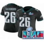 Women's Philadelphia Eagles #26 Miles Sanders Limited Black Super Bowl LVII Vapor Jersey