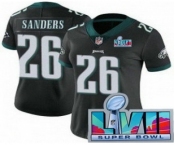 Women's Philadelphia Eagles #26 Miles Sanders Limited Black Super Bowl LVII Vapor Jersey