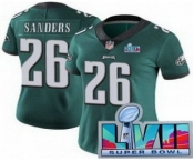 Women's Philadelphia Eagles #26 Miles Sanders Limited Green Super Bowl LVII Vapor Jersey