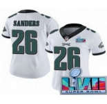 Women's Philadelphia Eagles #26 Miles Sanders Limited White Super Bowl LVII Vapor Jersey