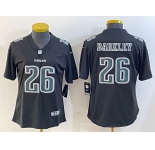 Women's Philadelphia Eagles #26 Saquon Barkley Black Fashion Vapor Untouchable Limited Football Stitched Jersey