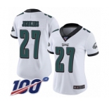 Women's Philadelphia Eagles #27 Malcolm Jenkins White Vapor Untouchable Limited Player 100th Season Football Jersey