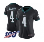Women's Philadelphia Eagles #4 Jake Elliott Black Alternate Vapor Untouchable Limited Player 100th Season Football Jersey