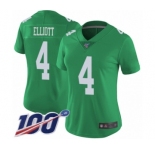 Women's Philadelphia Eagles #4 Jake Elliott Limited Green Rush Vapor Untouchable 100th Season Football Jersey