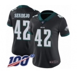 Women's Philadelphia Eagles #42 Andrew Sendejo Black Alternate Vapor Untouchable Limited Player 100th Season Football Jersey