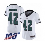 Women's Philadelphia Eagles #42 Andrew Sendejo White Vapor Untouchable Limited Player 100th Season Football Jersey