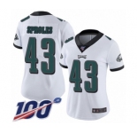 Women's Philadelphia Eagles #43 Darren Sproles White Vapor Untouchable Limited Player 100th Season Football Jersey