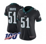 Women's Philadelphia Eagles #51 Zach Brown Black Alternate Vapor Untouchable Limited Player 100th Season Football Jersey