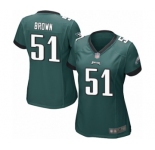 Women's Philadelphia Eagles #51 Zach Brown Game Midnight Green Team Color Football Jersey
