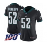 Women's Philadelphia Eagles #52 Paul Worrilow Black Alternate Vapor Untouchable Limited Player 100th Season Football Jersey