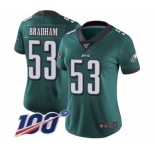 Women's Philadelphia Eagles #53 Nigel Bradham Midnight Green Team Color Vapor Untouchable Limited Player 100th Season Football Jersey