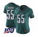 Women's Philadelphia Eagles #55 Brandon Graham Midnight Green Team Color Vapor Untouchable Limited Player 100th Season Football Jersey
