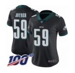 Women's Philadelphia Eagles #59 Seth Joyner Black Alternate Vapor Untouchable Limited Player 100th Season Football Jersey