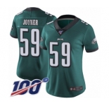 Women's Philadelphia Eagles #59 Seth Joyner Midnight Green Team Color Vapor Untouchable Limited Player 100th Season Football Jersey