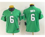 Women's Philadelphia Eagles #6 DeVonta Smith Green 2023 F.U.S.E. Stitched Football Jersey(Run Small)