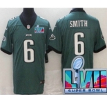 Women's Philadelphia Eagles #6 DeVonta Smith Limited Green Super Bowl LVII Vapor Jersey