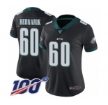 Women's Philadelphia Eagles #60 Chuck Bednarik Black Alternate Vapor Untouchable Limited Player 100th Season Football Jersey