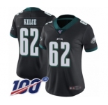 Women's Philadelphia Eagles #62 Jason Kelce Black Alternate Vapor Untouchable Limited Player 100th Season Football Jersey