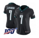 Women's Philadelphia Eagles #7 Ron Jaworski Black Alternate Vapor Untouchable Limited Player 100th Season Football Jersey