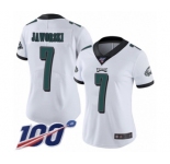 Women's Philadelphia Eagles #7 Ron Jaworski White Vapor Untouchable Limited Player 100th Season Football Jersey