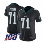 Women's Philadelphia Eagles #71 Jason Peters Black Alternate Vapor Untouchable Limited Player 100th Season Football Jersey