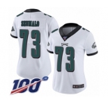 Women's Philadelphia Eagles #73 Isaac Seumalo White Vapor Untouchable Limited Player 100th Season Football Jersey