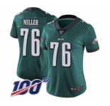 Women's Philadelphia Eagles #76 Shareef Miller Midnight Green Team Color Vapor Untouchable Limited Player 100th Season Football Jersey