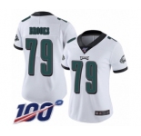 Women's Philadelphia Eagles #79 Brandon Brooks White Vapor Untouchable Limited Player 100th Season Football Jersey