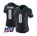 Women's Philadelphia Eagles #8 Clayton Thorson Black Alternate Vapor Untouchable Limited Player 100th Season Football Jersey
