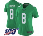 Women's Philadelphia Eagles #8 Clayton Thorson Limited Green Rush Vapor Untouchable 100th Season Football Jersey