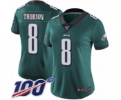 Women's Philadelphia Eagles #8 Clayton Thorson Midnight Green Team Color Vapor Untouchable Limited Player 100th Season Football Jersey