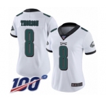Women's Philadelphia Eagles #8 Clayton Thorson White Vapor Untouchable Limited Player 100th Season Football Jersey