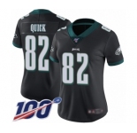 Women's Philadelphia Eagles #82 Mike Quick Black Alternate Vapor Untouchable Limited Player 100th Season Football Jersey