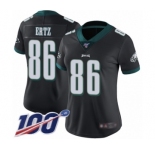 Women's Philadelphia Eagles #86 Zach Ertz Black Alternate Vapor Untouchable Limited Player 100th Season Football Jersey