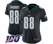 Women's Philadelphia Eagles #88 Dallas Goedert Black Alternate Vapor Untouchable Limited Player 100th Season Football Jersey