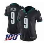 Women's Philadelphia Eagles #9 Nick Foles Black Alternate Vapor Untouchable Limited Player 100th Season Football Jersey