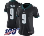 Women's Philadelphia Eagles #9 Nick Foles Black Alternate Vapor Untouchable Limited Player 100th Season Football Jersey