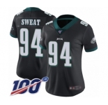Women's Philadelphia Eagles #94 Josh Sweat Black Alternate Vapor Untouchable Limited Player 100th Season Football Jersey