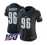 Women's Philadelphia Eagles #96 Derek Barnett Black Alternate Vapor Untouchable Limited Player 100th Season Football Jersey